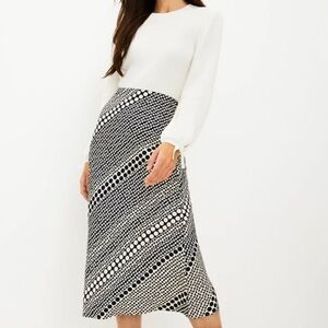 LOFT Polka Dot Pattern Midi Dress